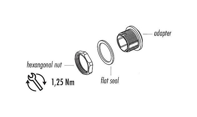 Descrição do item Snap-in Adaptador, desprotegido, aparafusado pela frente