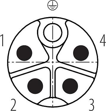 Contactconfiguratie (Insteekbereik) M12 Kabelstekker, aantal polen: 4+PE, 8,0-13,0 mm, onafgeschermd, schroefklem, IP67, UL 2238