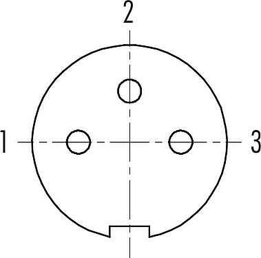 Koskettimien järjestys (plug in -puoli) Push Pull Laippapistorasia, Napojen määrä: 3, suojaamaton, juotos, IP67, M14x0,5, Kiinnitys takaseinään