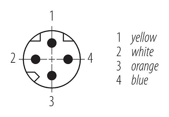 Contact arrangement (Plug-in side) M8 Male cable connector, Contacts: 4, shielded, moulded on the cable, IP67, Profinet/Ethernet CAT5e, PUR, green, 4 x AWG 22, 2 m