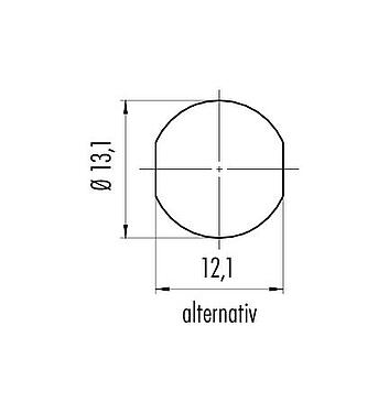 Montageanleitung / Montageausschnitt Bajonett Flanschdose, Polzahl: 5, ungeschirmt, THT, IP54 ungesteckt, M13x1,0, Frontmontage