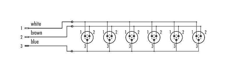 电缆设计 Snap-in 快插 6路分线盒, 极数: 3, 非屏蔽, 插拔式, IP67