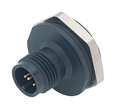 插圖 M12 針頭法蘭座, : 4, 非遮罩, 焊接, IP67, UL 2238, PG 13.5, 板前安裝