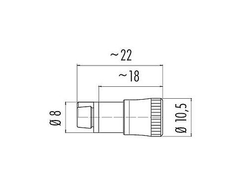 Výkres v měřítku Snap-In Kabelová box, : 4, 2,5-4,0 mm, nestíněný, pájka, IP40
