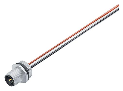 插圖 M12 針頭法蘭座, : 5, 非遮罩, 帶導線, IP68, UL 2238, M16x1.5, 板前安裝