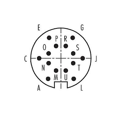 Disposizione dei contatti (lato connessione) Spingere Tirare Connettore cavo maschio, Numero poli: 14, 4,0-8,0 mm, schermabile, saldare, IP67
