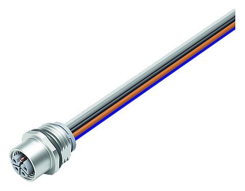 Minh hoạ M12 Ổ cắm gắn bảng, Số lượng cực : 5, không có chống nhiễu, dây đơn, IP68, UL 2238, M16x1,5, Gắn phía trước