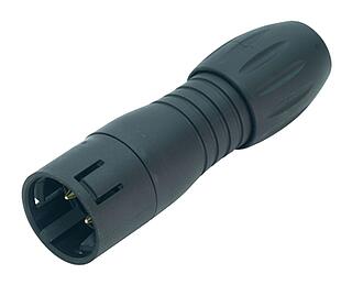 Snap-In Male cable connector, Contacts: 3, 4.0-6.0 mm, unshielded, solder, IP67, UL 2238, VDE