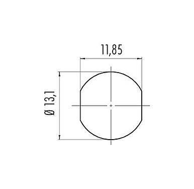 Montageanleitung / Montageausschnitt Bajonett Flanschdose, Polzahl: 8, ungeschirmt, THT, IP67, M13x1,0, Frontmontage