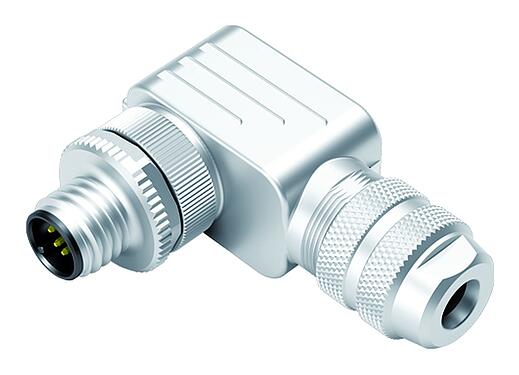 Illustration M12 Male angled connector, Contacts: 5, 4.0-6.0 mm, shieldable, wire clamp, IP67, with shielding ring