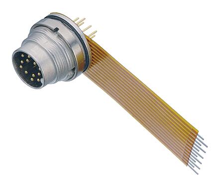 Abbildung M16 Flanschstecker, Polzahl: 12 (12-a), ungeschirmt, THT, IP67, M18x0,75, Rückwandmontage