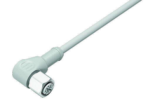 Illustration 77 3734 0000 40405-0500 - M12 Female angled connector, Contacts: 5, unshielded, moulded on the cable, IP69K, Ecolab, FDA compliant, Special TPE, grey, 5 x 0.34 mm², stainless steel, 5 m