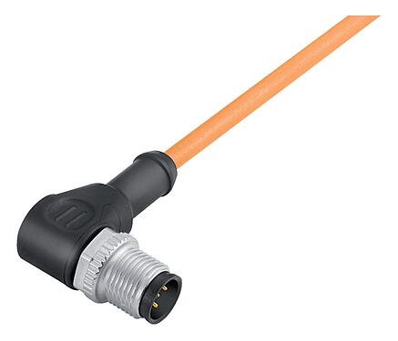 Ábrák M12 derékszögű csatlakozó, : 5, árnyékolatlan, kábelre öntött, IP68/IP69K, UL 2238, PUR, narancssárga, 5 x 0,34 mm², hegesztési alkalmazásokhoz, 2 m