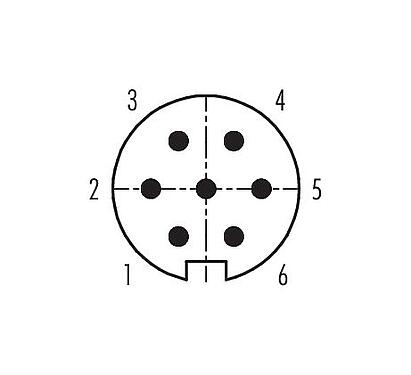 Polbild (Steckseite) 99 0621 02 07 - Bajonett Kabelstecker, Polzahl: 7, 6,0-8,0 mm, ungeschirmt, löten, IP40