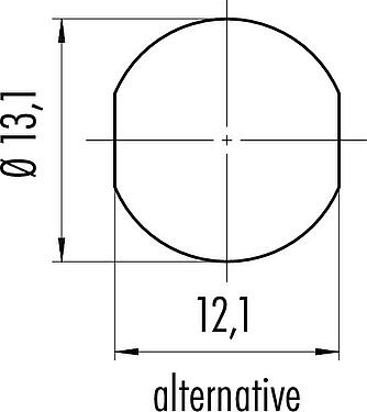 Instructions de montage / Découpe du panneau Baïonnette Embase femelle, Contacts: 5, non blindé, THT, IP54 débranché, M13x1,0, Montage frontal