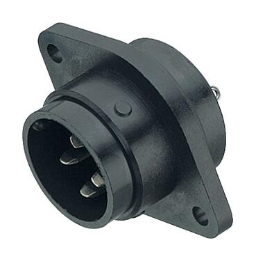 Illustration Bayonet Male panel mount connector, Contacts: 7, unshielded, solder, IP40, Front mounting