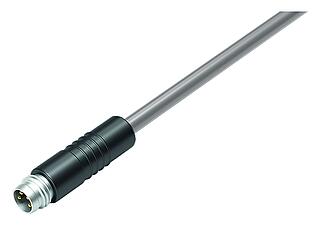 M8 Connecteur mâle, Contacts: 3, non blindé, surmoulé sur le câble, IP65, PVC, noir, 3 x 0,25 mm², Aligner version, 5 m