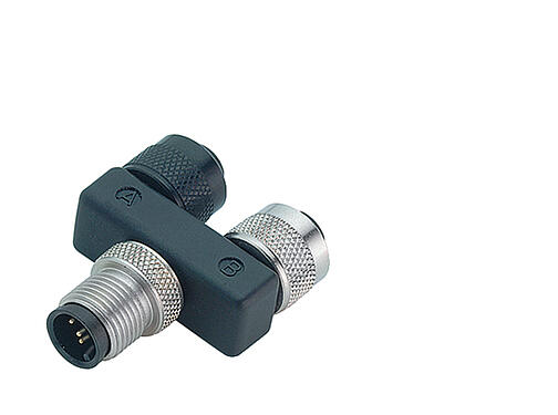 Illustration 79 5208 00 05 - M12 Twin distributor, Y-distributor, male M12x1 - 2 female M12x1, Contacts: 5, unshielded, pluggable, IP68, UL