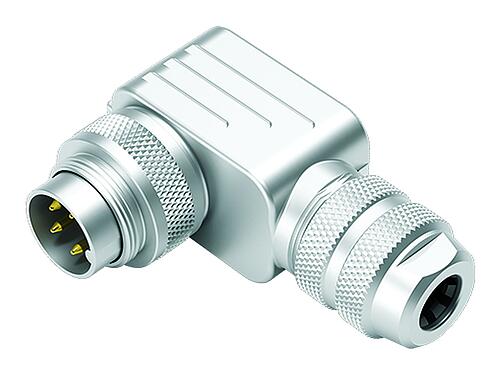 Illustration M16 Male angled connector, Contacts: 2 (02-a), 6.0-8.0 mm, shieldable, solder, IP67, UL 2238
