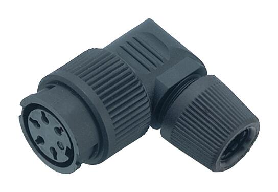 Illustration 99 0614 72 05 - Bayonet Female angled connector, Contacts: 5, 6.0-8.0 mm, unshielded, solder, IP40