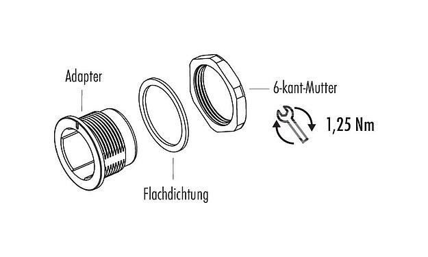 Einzelteildarstellung Snap-In Adapter, ungeschirmt
