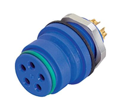 Illustration Snap-In Female panel mount connector, Contacts: 8, unshielded, solder, IP67, UL 2238, VDE, M12x1.0, Front mounting