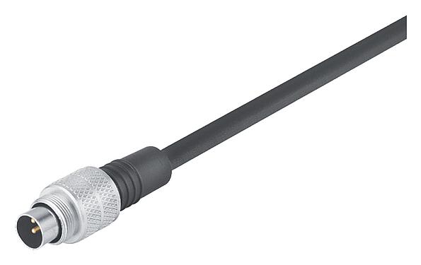 Illustratie M9 Kabelstekker, aantal polen: 8, onafgeschermd, aan de kabel aangegoten, IP67, PUR, zwart, 8 x 0,14 mm², 5 m