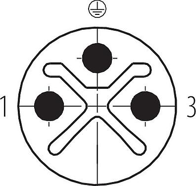 Contactconfiguratie (Insteekbereik) M12 Kabelstekker, aantal polen: 2+PE, 8,0-10,0 mm, onafgeschermd, schroefklem, IP67, UL 2238