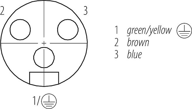 Contactconfiguratie (Insteekbereik) 7/8" Female haakse connector, aantal polen: 3, onafgeschermd, aan de kabel aangegoten, IP68, UL 2238, PUR, zwart, 3 x 1,50 mm², 10 m