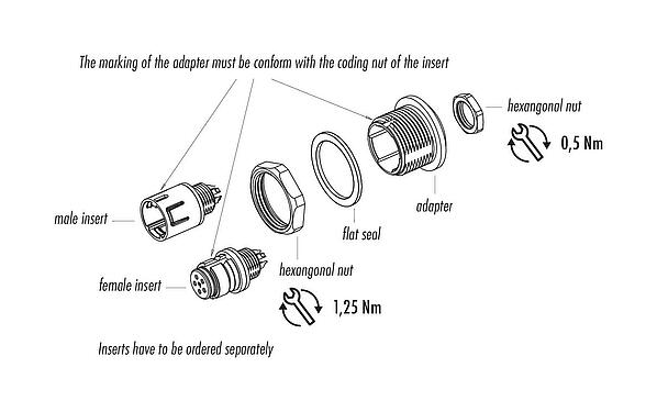 Montagehandleiding Snap-In Adapter, onafgeschermd, schroefbaar vanaf de voorkant