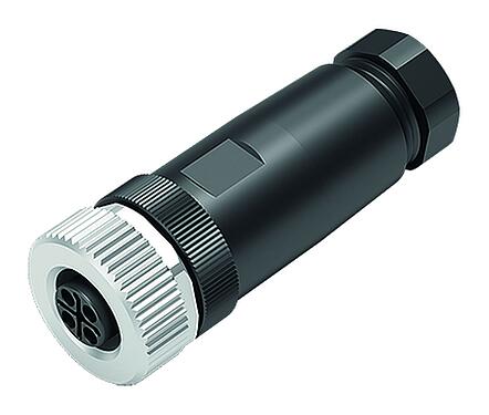 Illustratie M12 Kabeldoos, aantal polen: 2+PE, 6,0-8,0 mm, onafgeschermd, schroefklem, IP67, UL 2238
