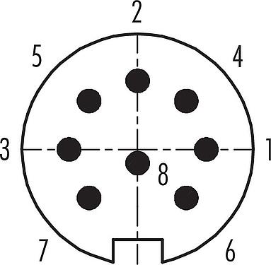 Arranjo de contato (Lado do plug-in) Push Pull Plugue de cabo, Contatos: 8, 4,0-8,0 mm, blindável, solda, IP67