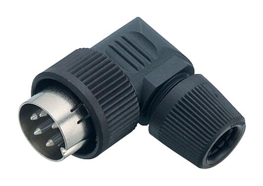 Illustration Bayonet Male angled connector, Contacts: 4, 6.0-8.0 mm, unshielded, solder, IP40