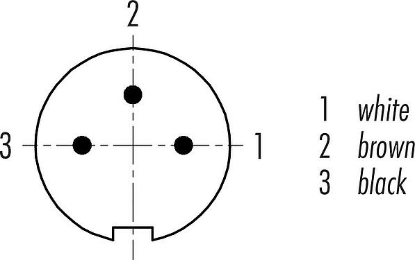 Contactconfiguratie (Insteekbereik) M9 Kabelstekker, aantal polen: 3, afgeschermd, aan de kabel aangegoten, IP67, PUR, zwart, 5 x 0,25 mm², 2 m