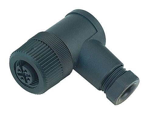 Illustratie M12 Female haakse connector, aantal polen: 4, 4,0-6,0 mm, onafgeschermd, schroefklem, IP67, UL 2238
