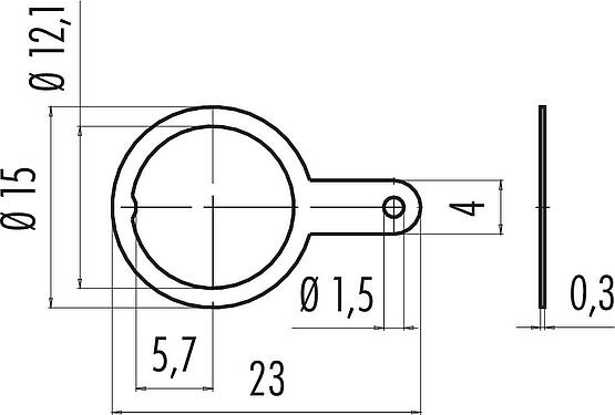 Scale drawing Solder eye ring, Circuit board