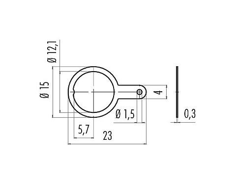 Maßzeichnung Lötösenring, Platine