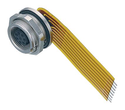 Illustration M9 Embase femelle, Contacts: 8, non blindé, THT, IP67, M12x0,5, Montage mural arrière