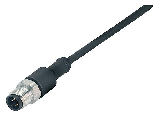 Illustration M12 Male cable connector, Contacts: 12, unshielded, moulded on the cable, IP67/IP69K, UL 2238, PUR, black, 12 x 0.25 mm², 10 m