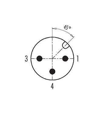 Koskettimien järjestys (plug in -puoli) M12 Kulmapistoke, Napojen määrä: 3, 6,0-8,0 mm, suojaamaton, ruuviliitin, IP67, UL 2238