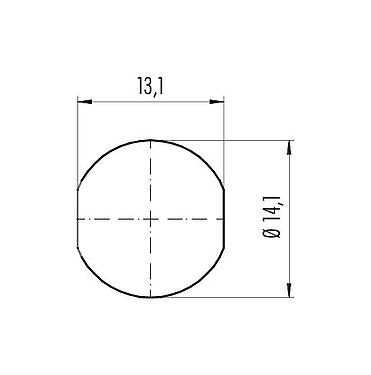 Instructions de montage / Découpe du panneau Push Pull Embase mâle, Contacts: 3, non blindé, souder, IP40, M14x0,5, Montage frontal