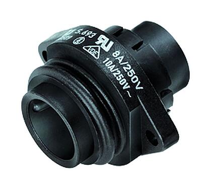 插圖 RD24 針頭法蘭座, : 6+PE, 非遮罩, 壓接(壓接觸點必須單獨訂購), IP67, UL, ESTI+, VDE, 板前安裝