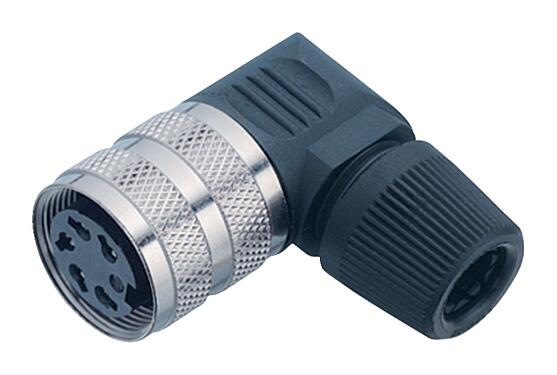 Illustration M16 Female angled connector, Contacts: 7 (07-a), 6.0-8.0 mm, unshielded, solder, IP40