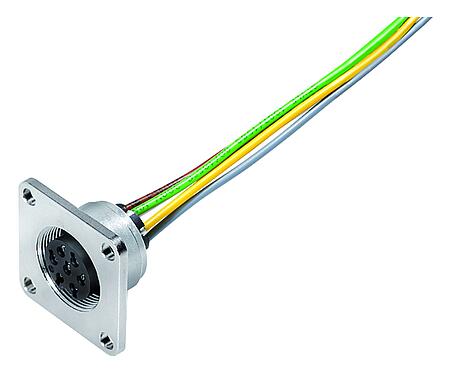 Abbildung M16 Flanschdose, Polzahl: 8 (08-a), ungeschirmt, Litzen, IP68, UL 2238, AISG konform, M18x0,75, Frontmontage