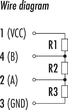 Kabelconstructie M12 Afsluitweerstand male, aantal polen: 4, onafgeschermd, IP69K, Profibus, PUR