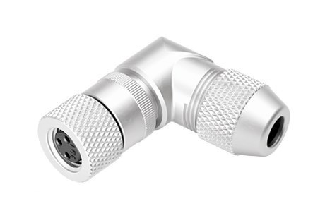 Ilustrace M8 Úhlový box, : 3, 3,5-5,0 mm, stínitelné, pájka, IP67, UL 2238