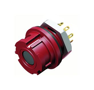 Illustration Bayonet Female panel mount connector, Contacts: 8, unshielded, solder, IP67, Front mounting